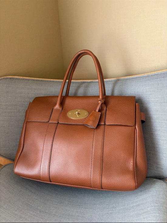 Mulberry Handbags - Mulberry Tan Leather Bayswater Satchel with Gold Hardware
